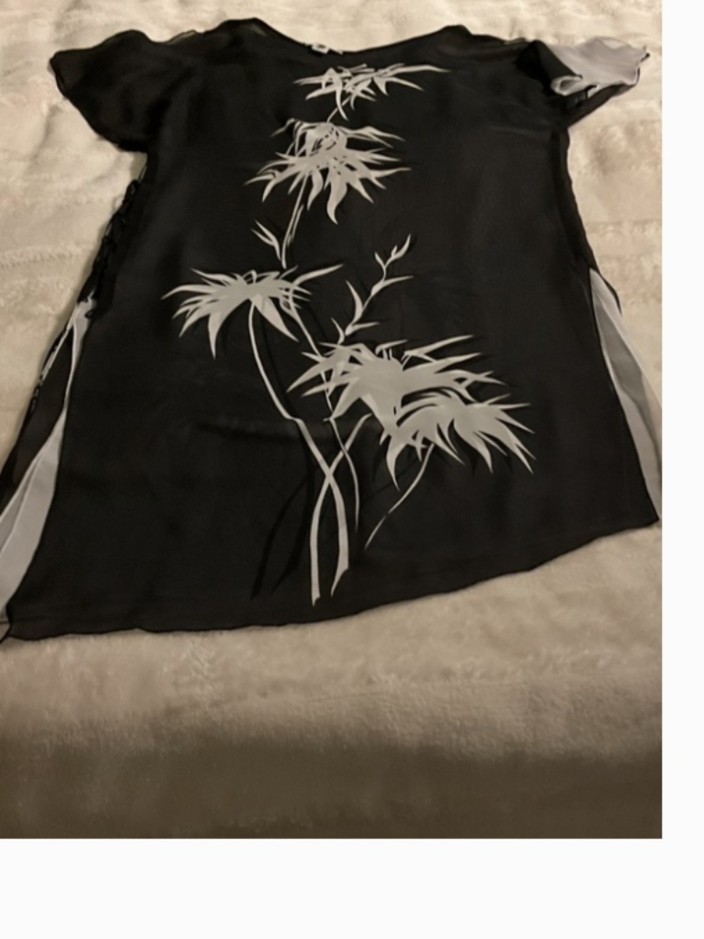 EUropean Sheer Chiffon Resort Tunic Cover-Up Lace-Up US 8,, NWOT - Picture 13 of 14